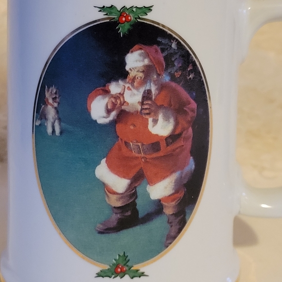 Coca Cola Christmas Mug VTG Collector Edition 1996 Sundblom When Friends Drop In - Picture 2 of 8